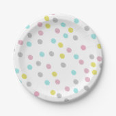 Pastel Polka Dots Papieren Bordje (Voorkant)