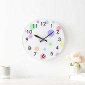 Pastel Polka Dots Pattern Grote Klok (Huis)