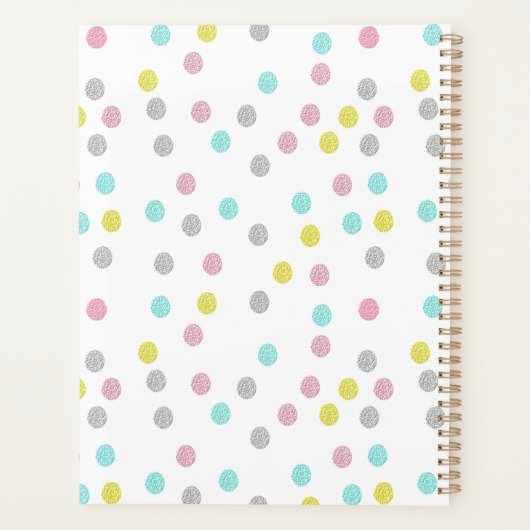 Pastel Polka Dots Planner (Achterkant)