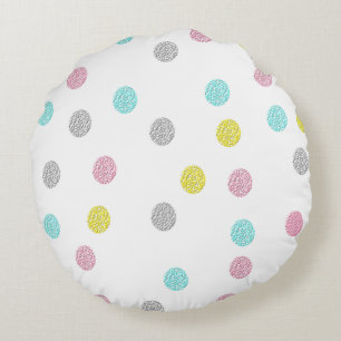 Pastel Polka Dots Rond Kussen