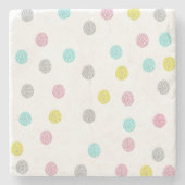 Pastel Polka Dots Stenen Onderzetter (Voorkant)