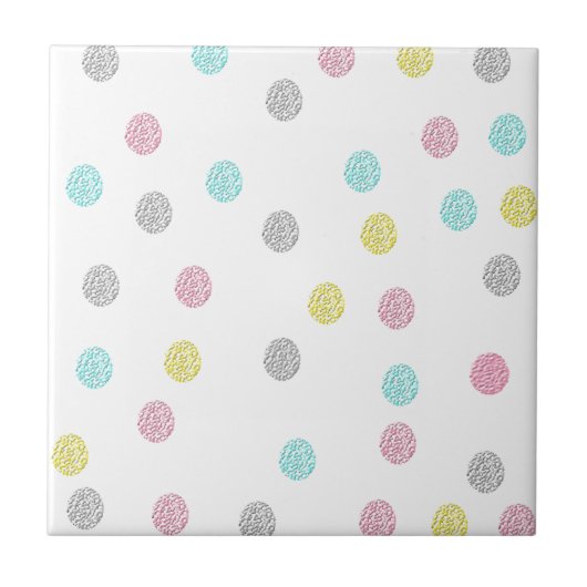 Pastel Polka Dots Tegeltje (Voorkant)