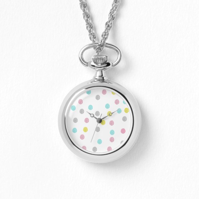 Pastel Polka Dots Watch Horloge (Voorkant)