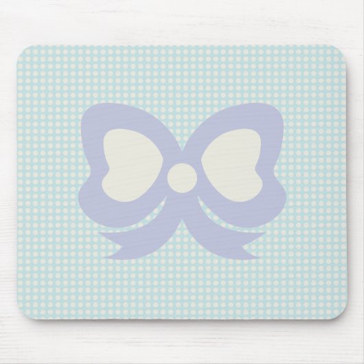 PASTEL POLKADOTS EN RIBBON BLAUW PAARS MUISMAT (Voorkant)