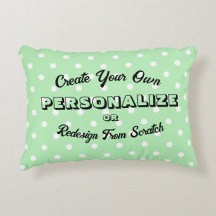 Pastel Polkadots Pattern - Green Accent Kussen