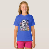 Pastel Pompoen Bloemige Halloween T-shirt (Voorkant volledig)