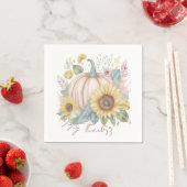 Pastel pompoen en boho bloemstuk aangepast servet (Insitu)