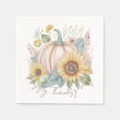 Pastel pompoen en boho bloemstuk aangepast servet (Voorkant)