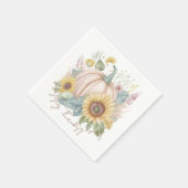 Pastel pompoen en boho bloemstuk aangepast servet (Hoek)