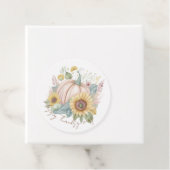 Pastel pompoen en boho bloemstuk op maat bedankjes labels (In situ)