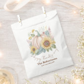 Pastel pompoen en boho bloemstuk op maat bedankzakje (Geknipt)