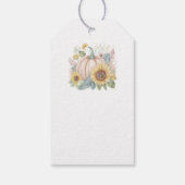 Pastel pompoen en boho bloemstuk op maat cadeaulabel (Achterkant)