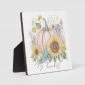 Pastel pompoen en boho bloemstuk op maat fotoplaat (Voorkant)