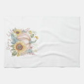 Pastel pompoen en boho bloemstuk op maat theedoek (Horizontaal)