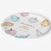 Pastel Pompoen Geslacht Neutraal Herfst Baby showe Papieren Bordje (Gekanteld)