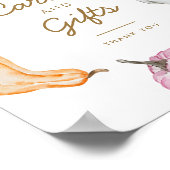 Pastel Pompoen Herfst Baby shower Kaarten & Cadeau Poster (Hoek)