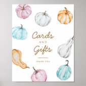 Pastel Pompoen Herfst Baby shower Kaarten & Cadeau Poster (Voorkant)