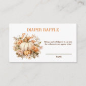 Pastel Pompoen Herfst Baby shower Luier Raffle Kaa Informatiekaartje (Voorkant)