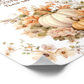 Pastel Pompoen Herfst Baby shower Luier Raffle Tek Poster (Hoek)