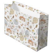 Pastel Pompoen Herfst Floral Gift Bag Groot Cadeauzakje (Voorkant Gekanteld)