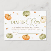 Pastel Pompoen Luiers Raffle Ticketkaarten Informatiekaartje (Voorkant)