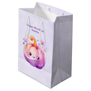 Pastel Pompoen met Sterren Cute Droomverjaardag Medium Cadeauzakje