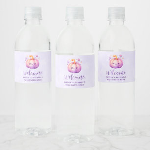Pastel Pompoen met Sterren Mooie Droomstemming Wel Waterfles Etiket