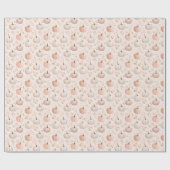 Pastel Pompoen Monogram – Gepersonaliseerde Initia Cadeaupapier (Vlak)