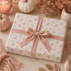 Pastel Pompoen Monogram – Gepersonaliseerde Initia Cadeaupapier