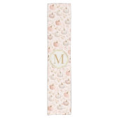Pastel Pompoen Monogram – Gepersonaliseerde Initia Korte Tafelloper (Voorkant)