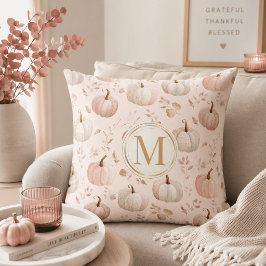 Pastel Pompoen Monogram – Gepersonaliseerde Initia Kussen