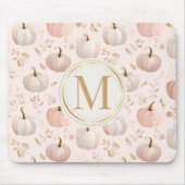 Pastel Pompoen Monogram – Gepersonaliseerde Initia Muismat (Voorkant)