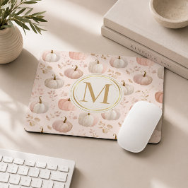 Pastel Pompoen Monogram – Gepersonaliseerde Initia Muismat