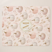 Pastel Pompoen Monogram – Gepersonaliseerde Initia Sherpa Deken (Voorkant (horizontaal))