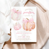 Pastel Pompoen Roze Bow Meisje Baby shower Kaart