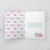 Pastel Pompoenen Bloemen Verjaardagsfeest Bedankkaart (Binnen)