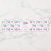 Pastel Pompoenen Bloemen Verjaardagsfeest Waterfles Etiket (Enkel label)