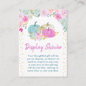 Pastel Pompoenen Floral Display Baby shower Informatiekaartje (Voorkant)