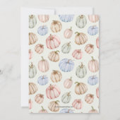 Pastel Pompoenen Groen Baby shower Kaart (Achterkant)