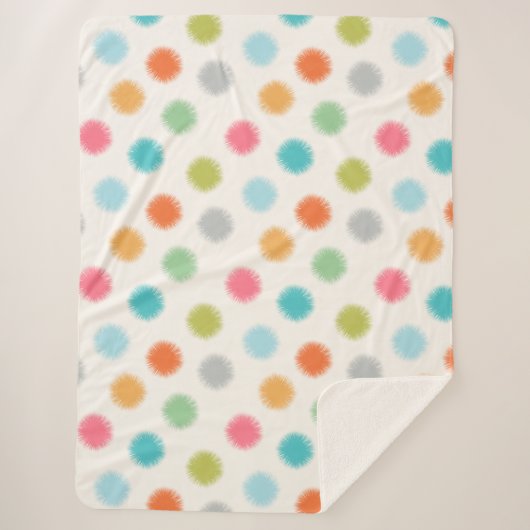 Pastel Pompoms Sherpa Blanket Deken (Voorkant)