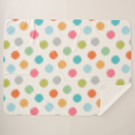 Pastel Pompoms Sherpa Blanket Deken (Voorkant (horizontaal))