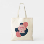 Pastel Poodle Moeder Custom Naam Boodschappentas Tote Bag (Achterkant)