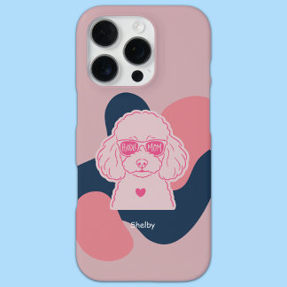 Pastel Poodle Mom Custom Name Phone Case iPhone 16 Pro Hoesje