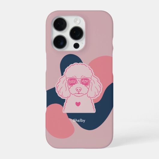 Pastel Poodle Mom Custom Name Phone Case iPhone Hoesje (Achterkant)