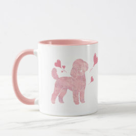 Pastel Poodle Valentine Gift Mug with Custom Name Mok
