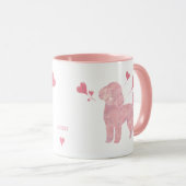 Pastel Poodle Valentine Gift Mug with Custom Name Mok (Voorkant rechts)