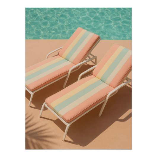 Pastel Poolside Lounge – Summer Vibes Perfect Poster (Voorkant)