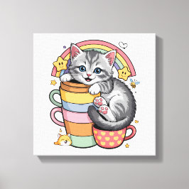 Pastel Pootjes & Regenboogslokjes Canvas Afdruk