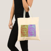 Pastel Pop Art Deco Stone Head Sculpture Canvas ta Tote Bag (Voorkant (product))