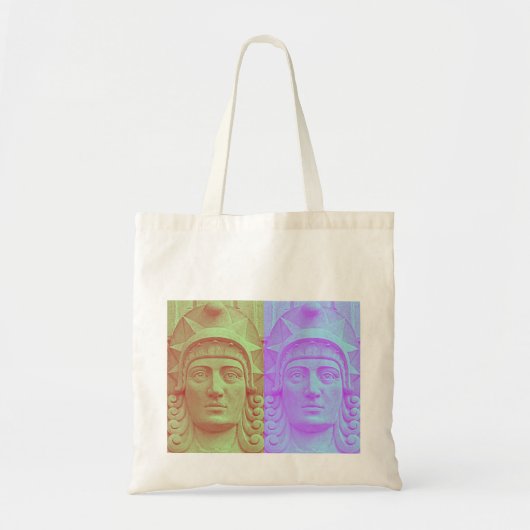 Pastel Pop Art Deco Stone Head Sculpture Canvas ta Tote Bag (Voorkant)